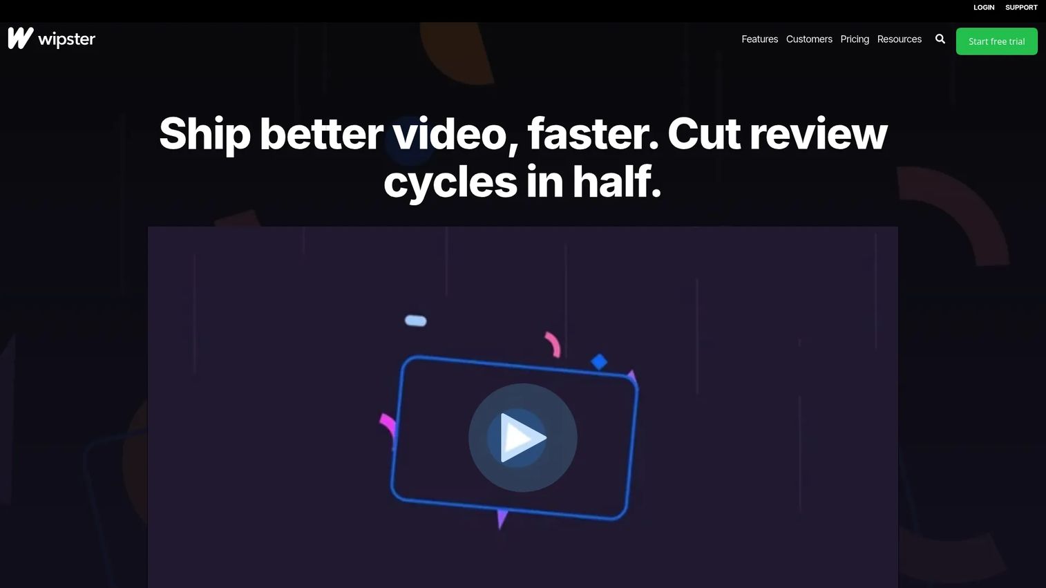 Wipster video review and feedback interface
