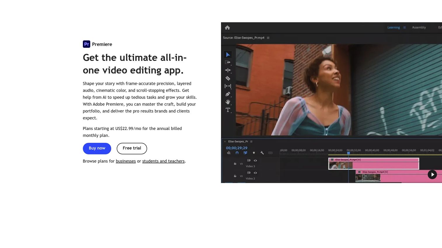 Adobe Premiere Pro editing interface