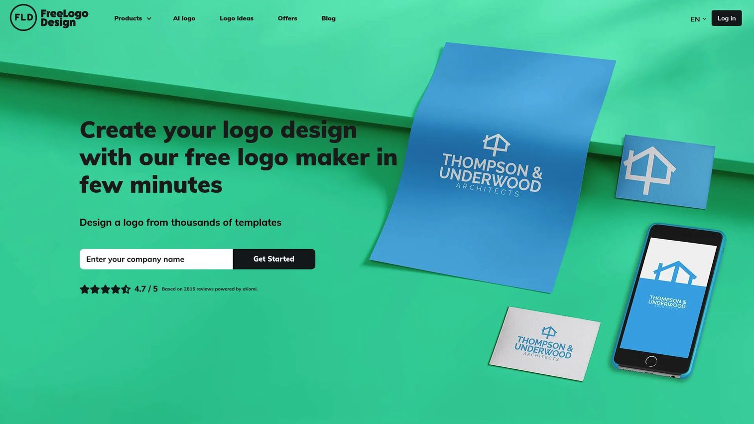 FreeLogoDesign logo maker interface