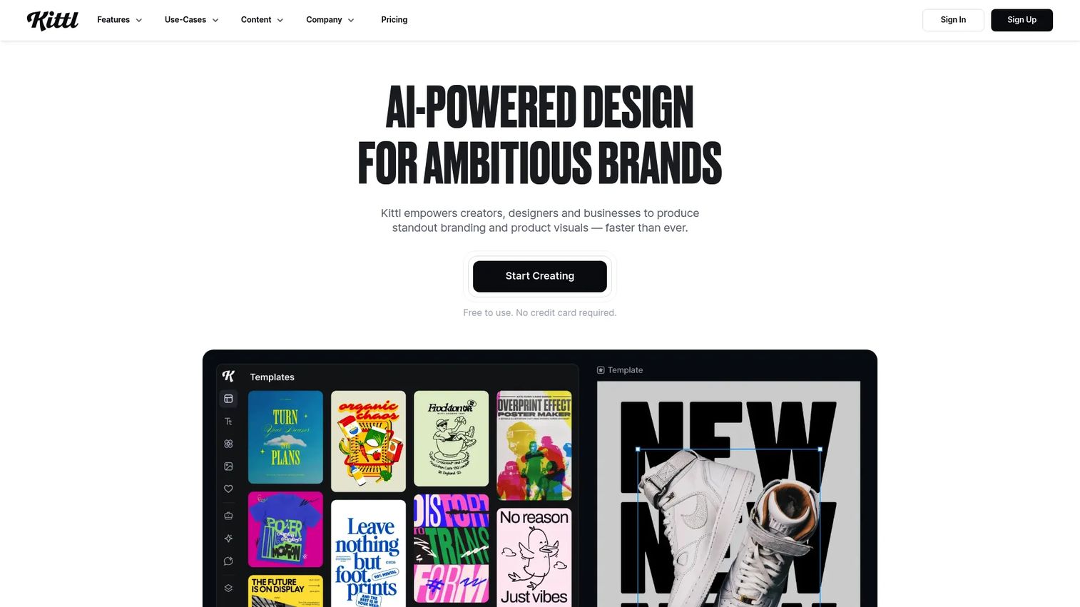 Kittl design platform interface