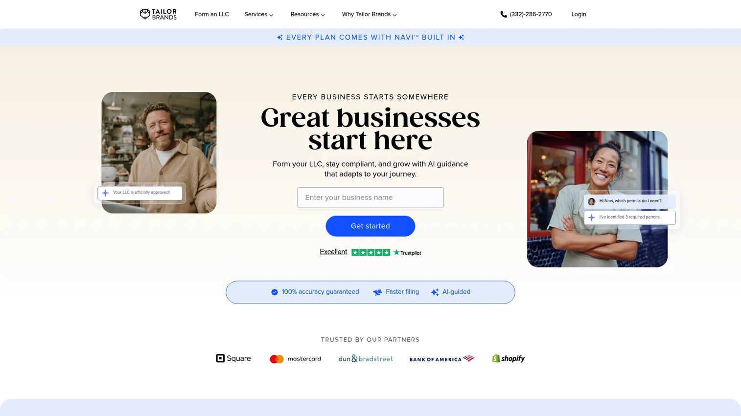 Tailor Brands logo maker interface
