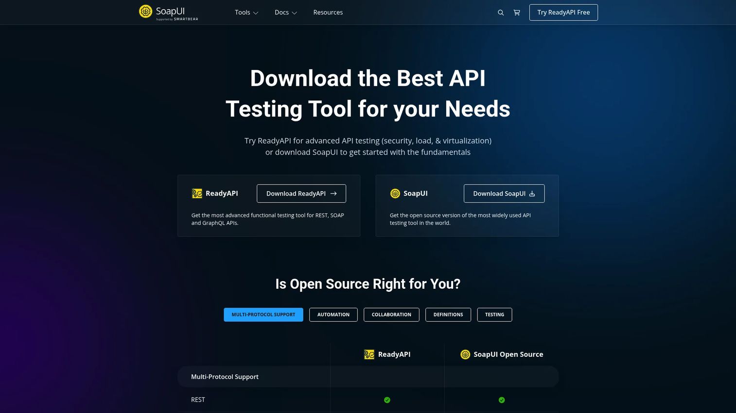 SoapUI API testing interface