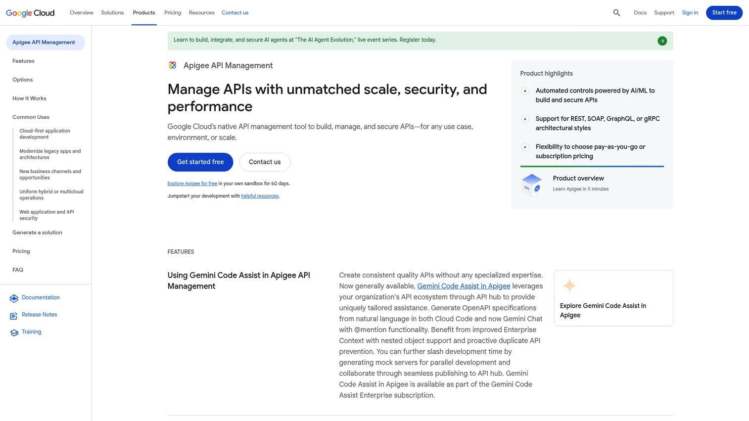 Apigee Google Cloud API management platform