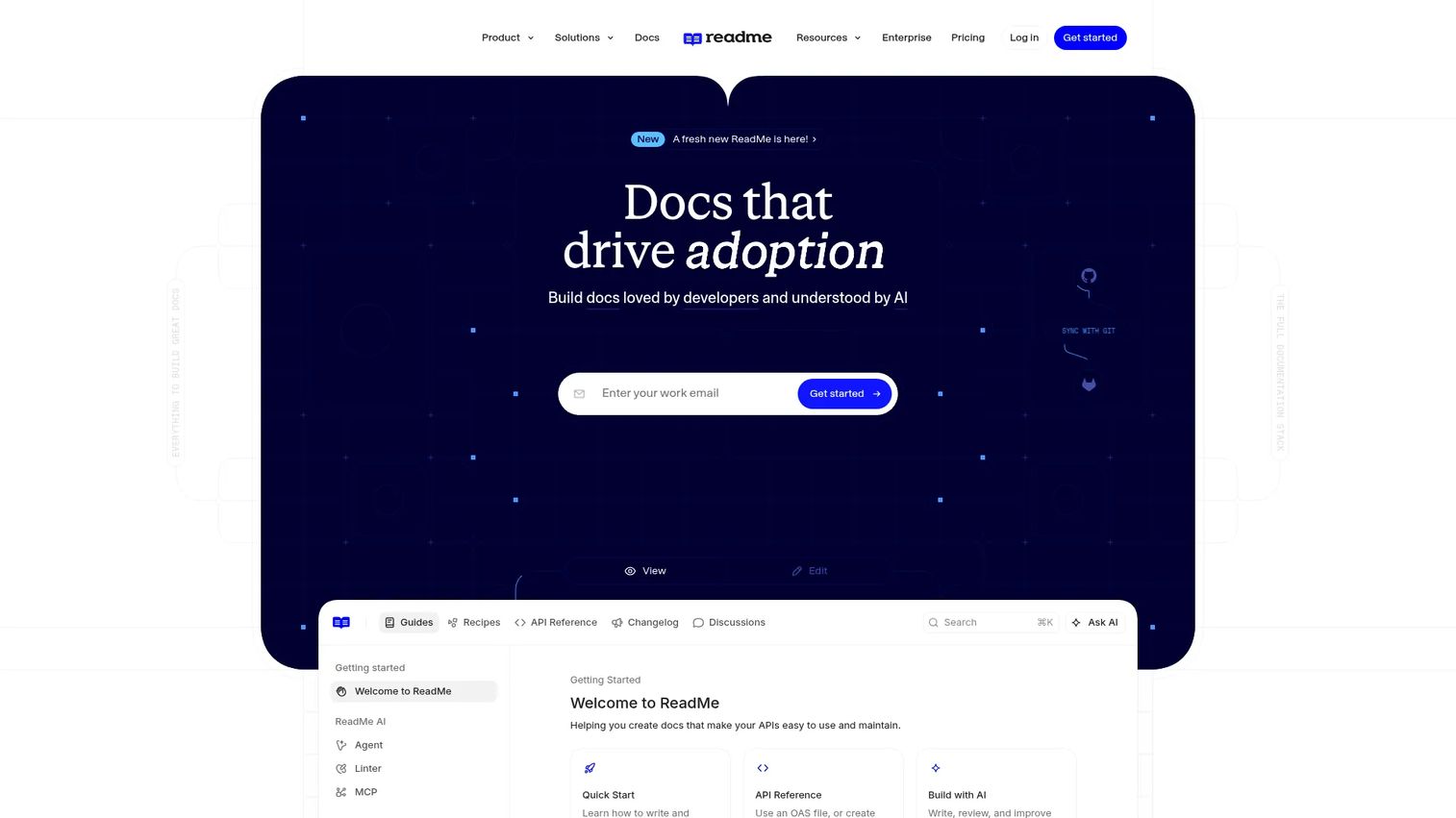 ReadMe developer portal homepage