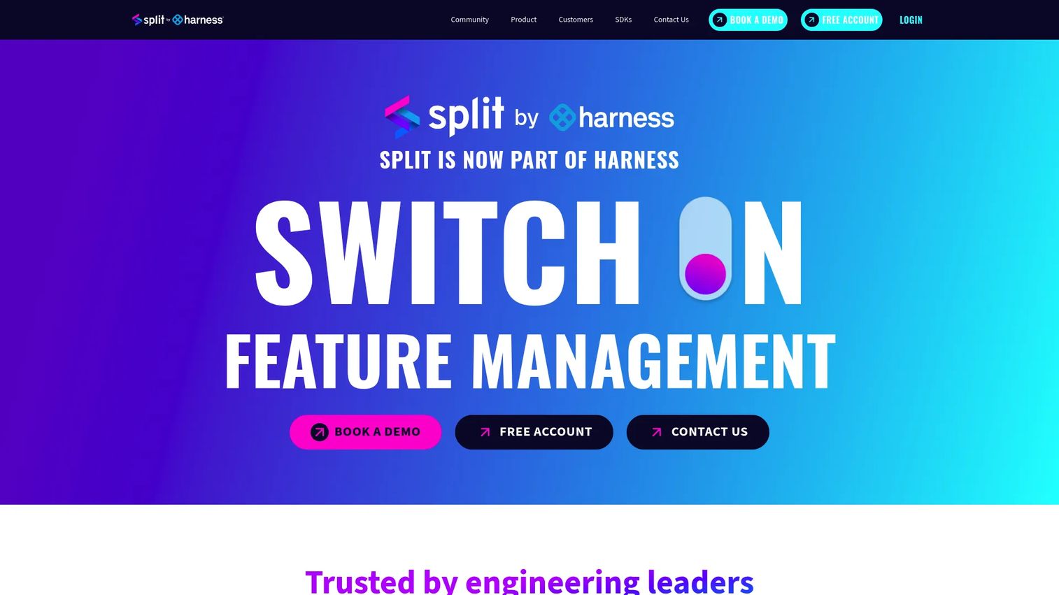 Split feature management and experimentation platform