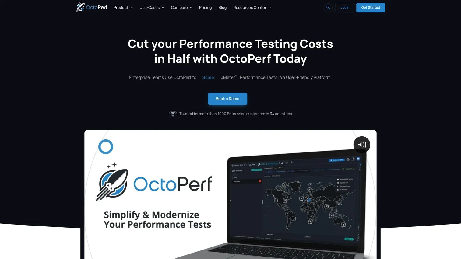 OctoPerf load testing platform homepage