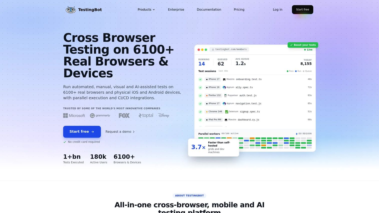 TestingBot cross browser and device testing