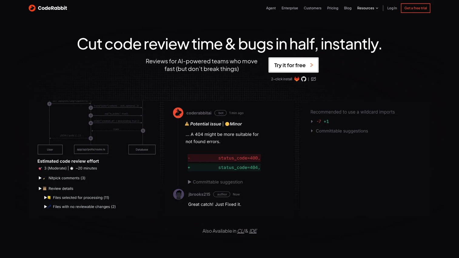 CodeRabbit AI code review dashboard