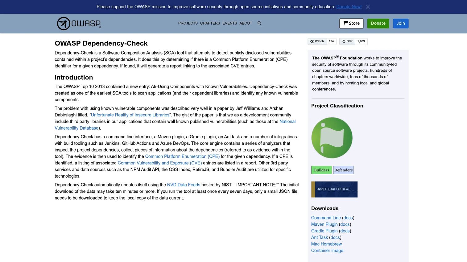 OWASP Dependency-Check open source scanner