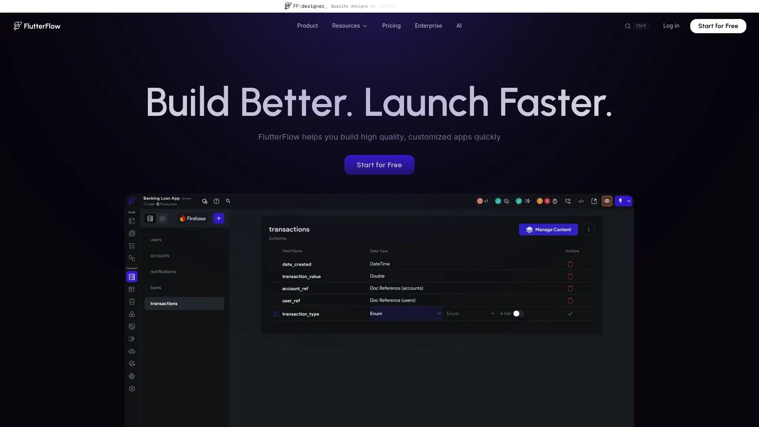 FlutterFlow visual app development platform