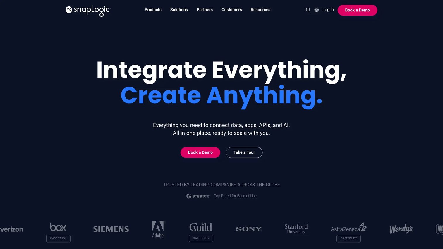 SnapLogic integration platform homepage