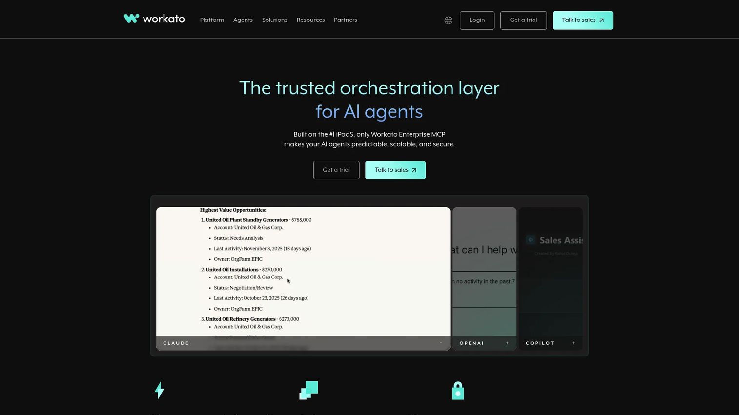 Workato automation platform homepage
