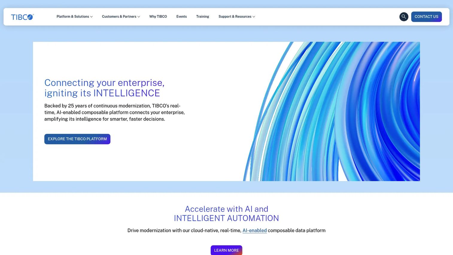 TIBCO Platform homepage