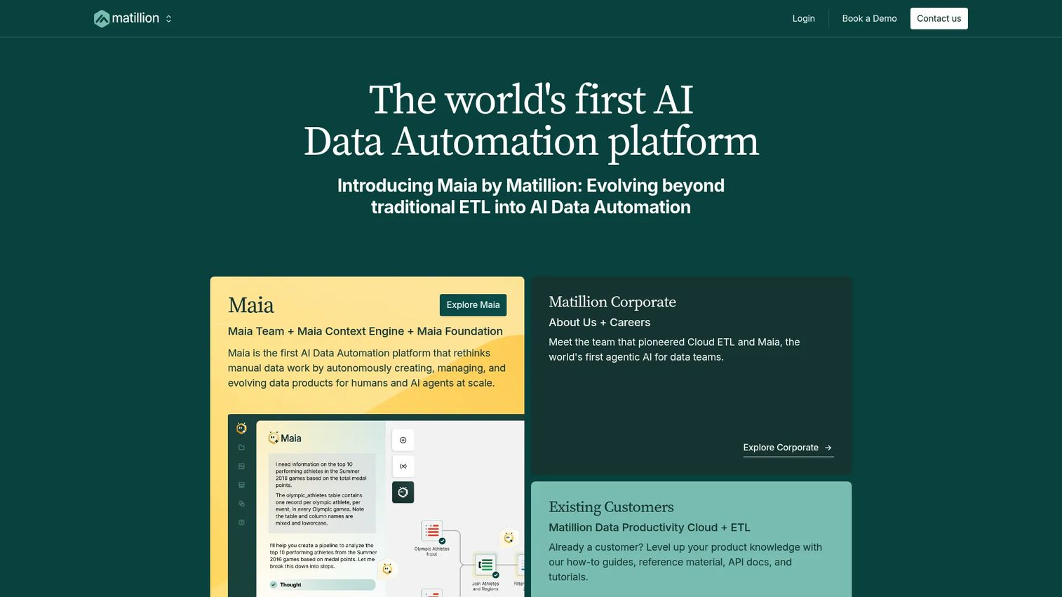 Matillion cloud-native data integration platform homepage