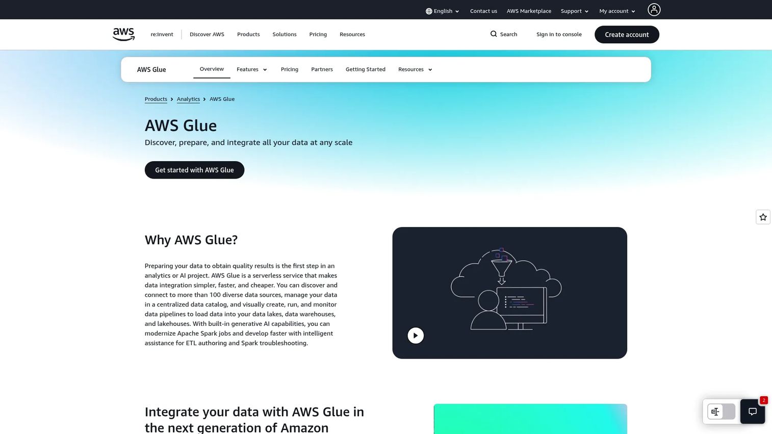 AWS Glue serverless ETL service