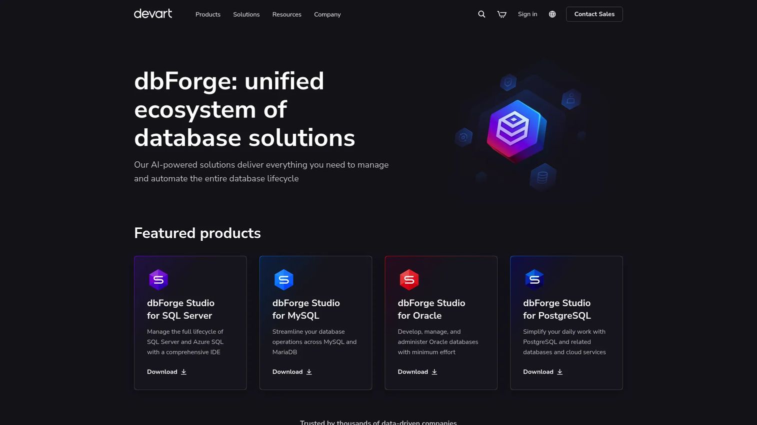 dbForge Studio database IDE