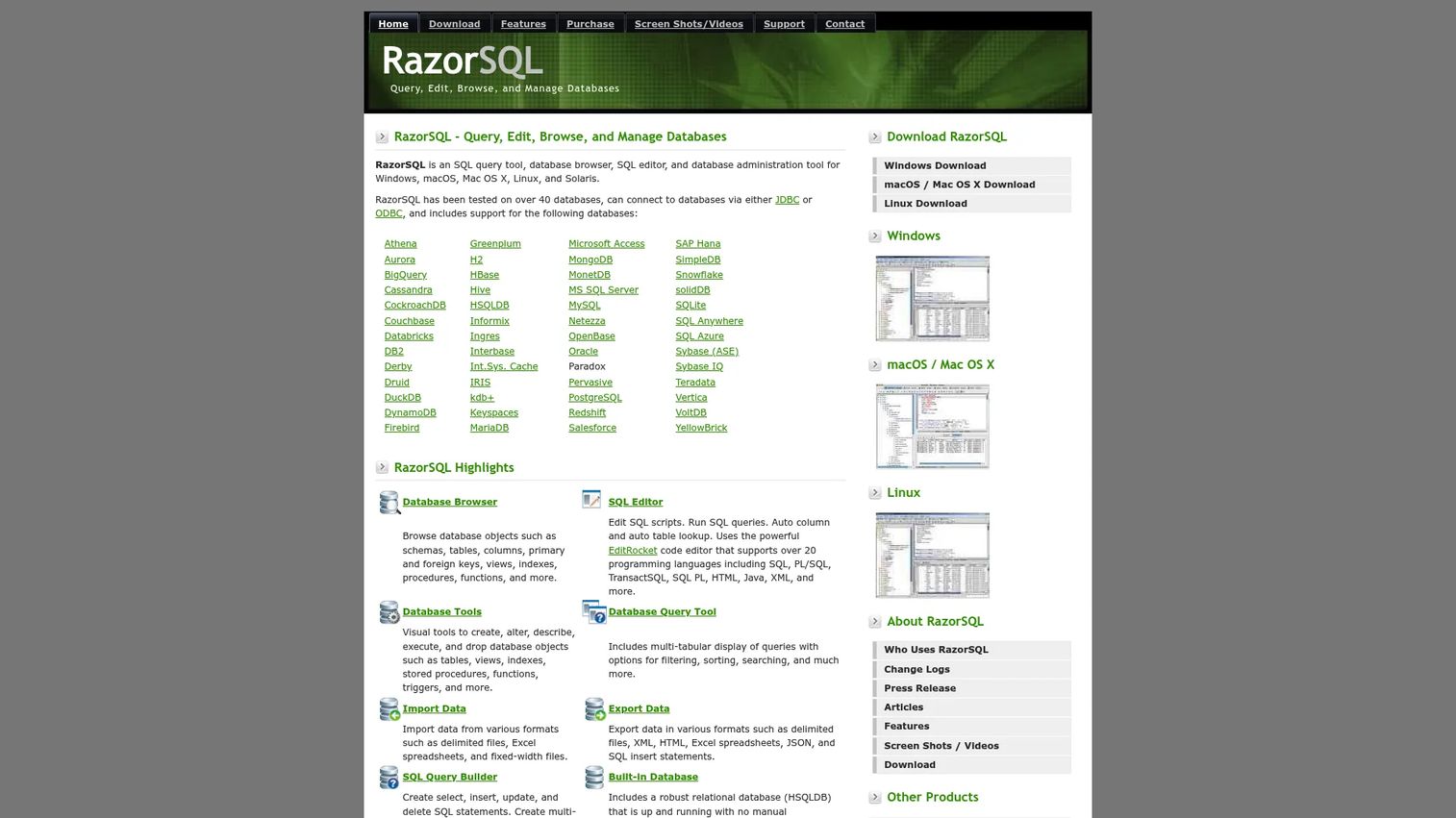 RazorSQL SQL query tool
