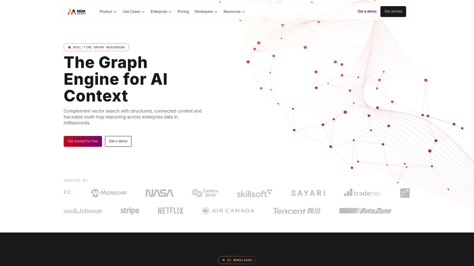 Memgraph in-memory graph database homepage