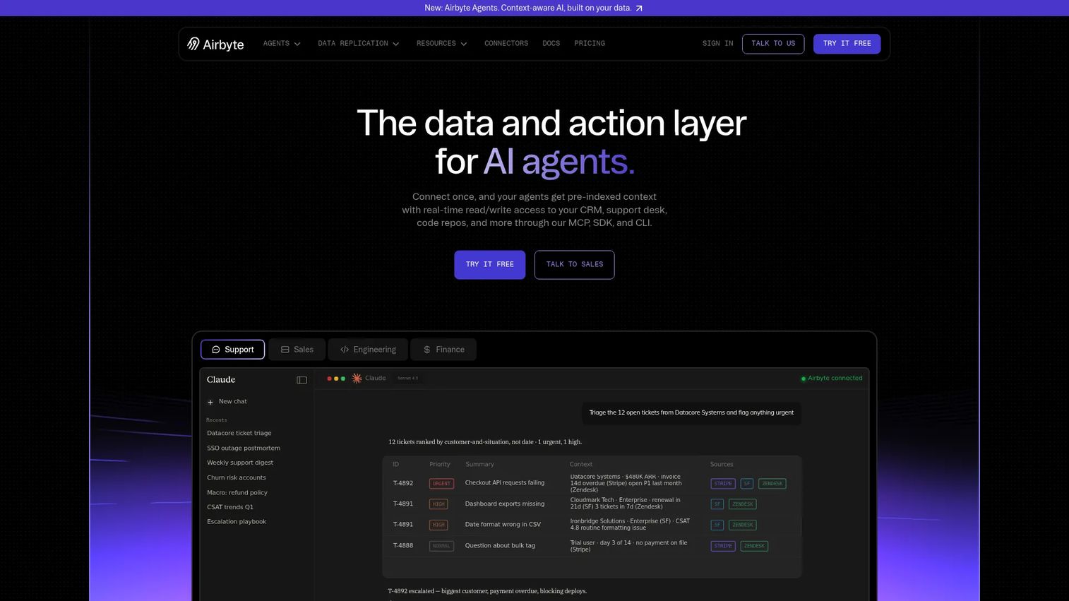Airbyte open source data integration platform