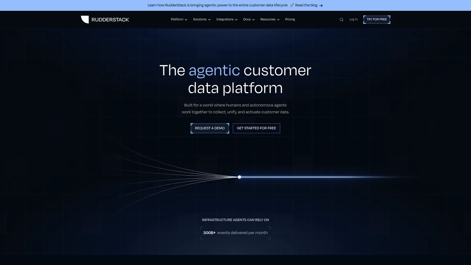 RudderStack customer data platform homepage