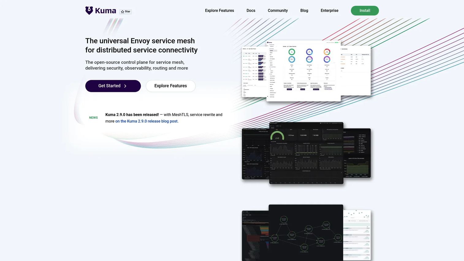 Kuma service mesh homepage