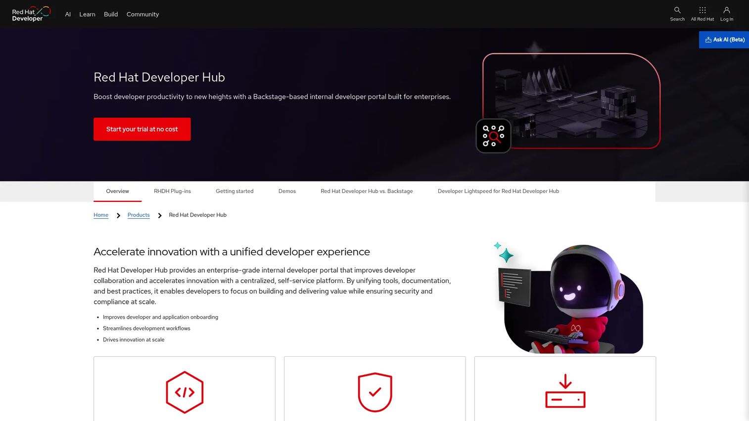 Red Hat Developer Hub enterprise developer portal