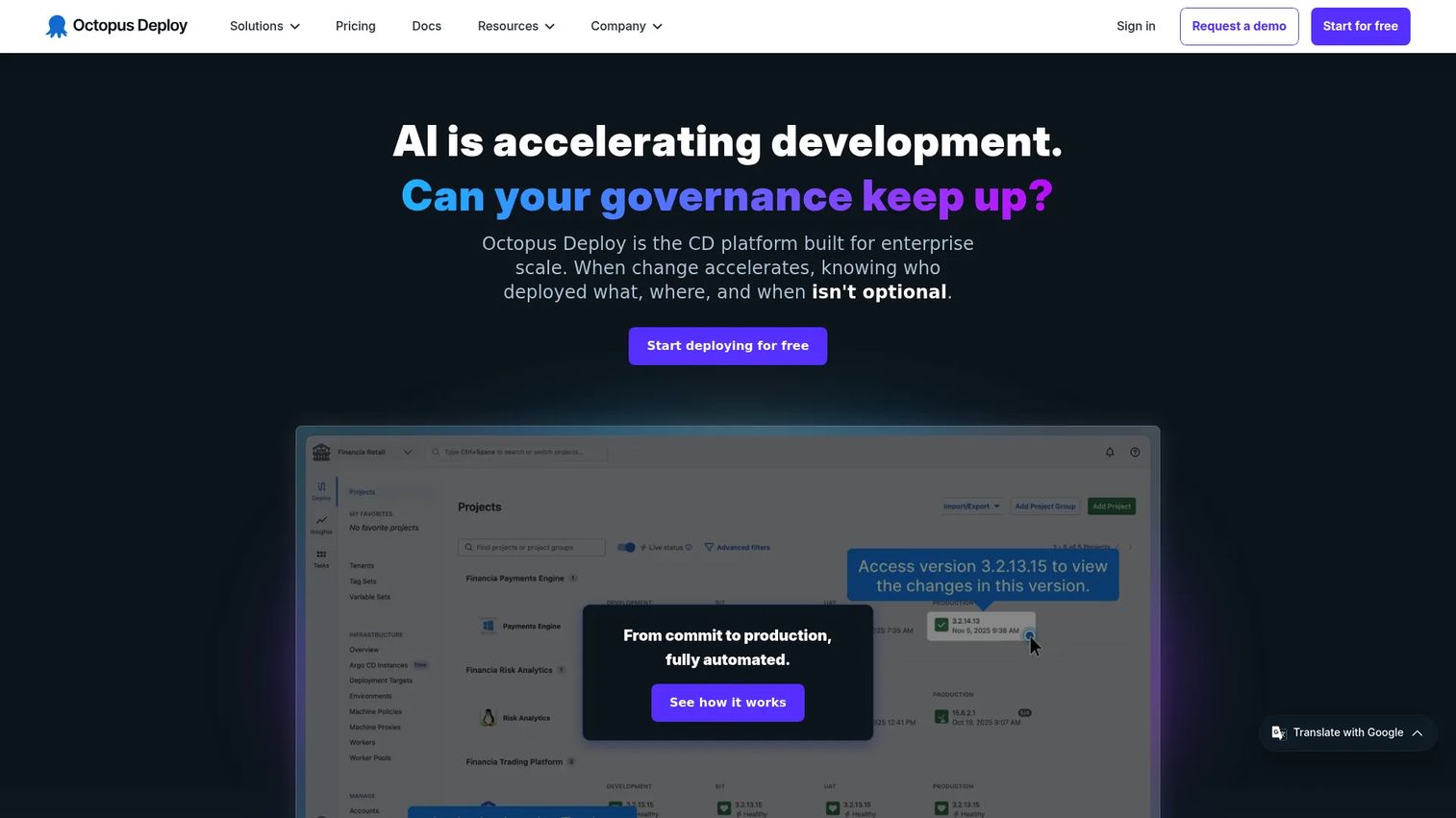 Octopus Deploy deployment automation platform