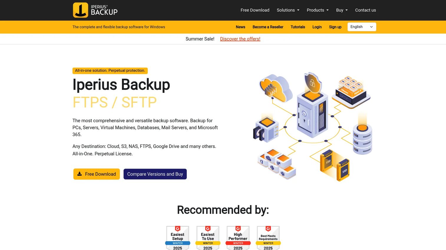 Iperius Backup homepage