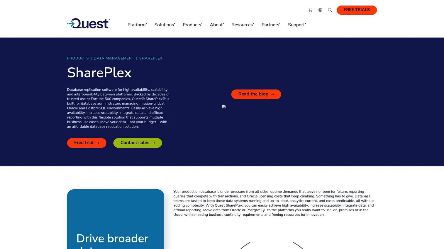 Quest SharePlex homepage