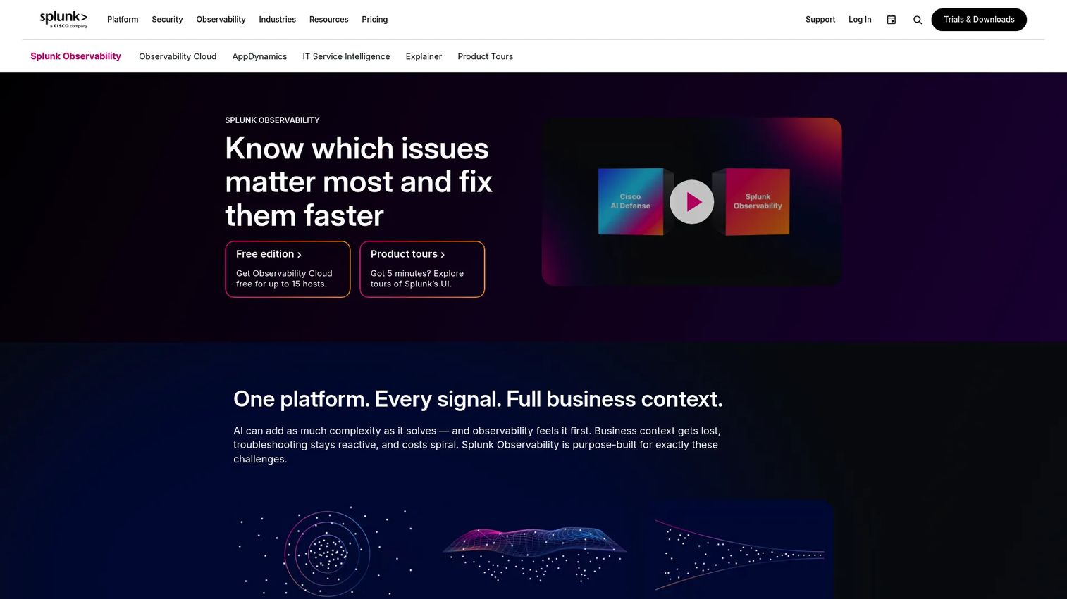 Splunk Observability Cloud enterprise monitoring platform