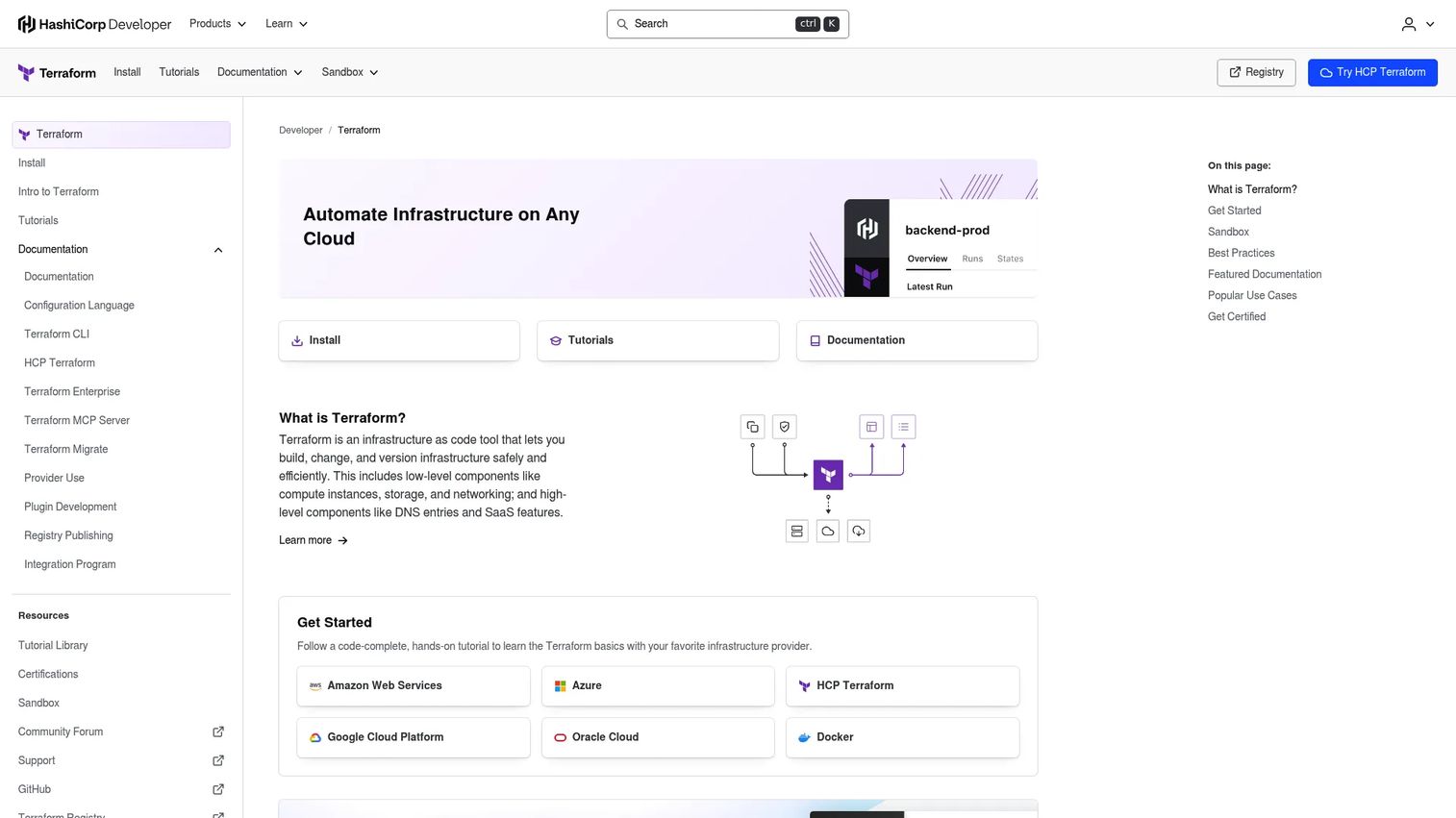 Terraform infrastructure as code platform
