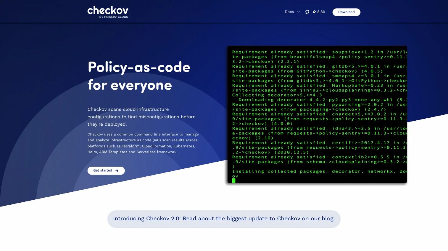 Checkov IaC scanning and policy
