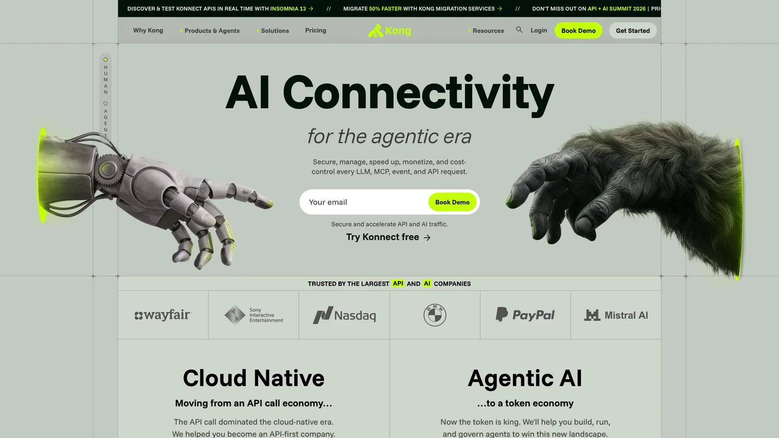 Kong API Gateway product page