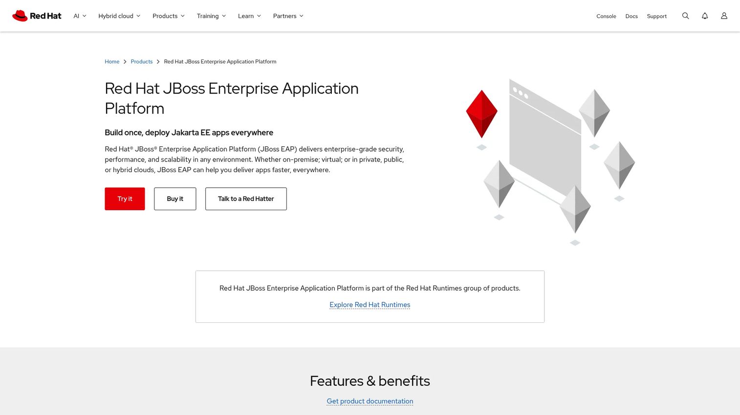 Red Hat JBoss Enterprise Application Platform product page