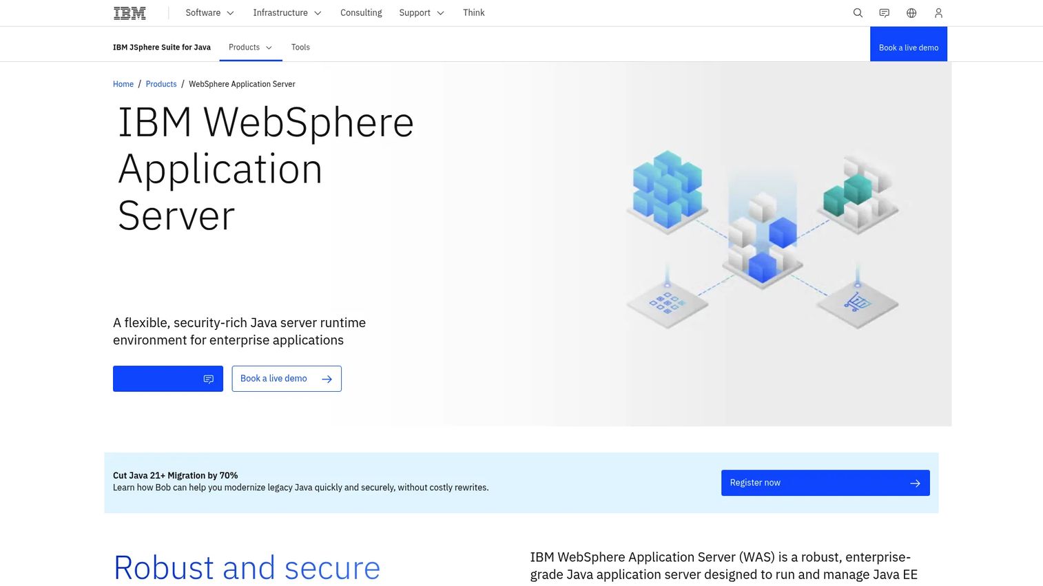 IBM WebSphere Application Server product page