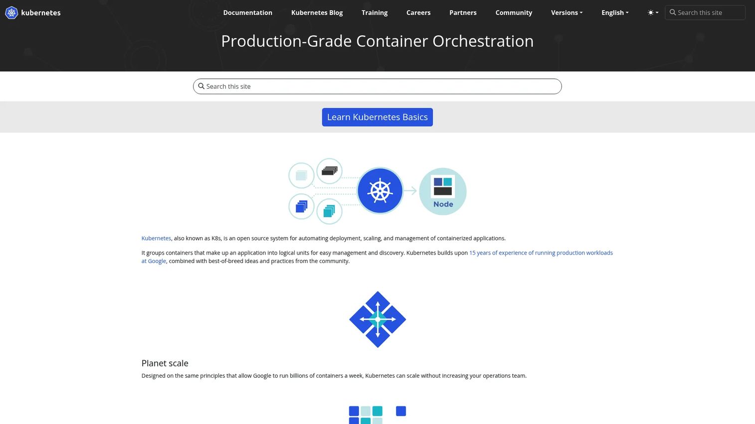 Kubernetes container orchestration