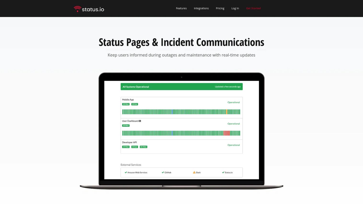 Status.io status page software