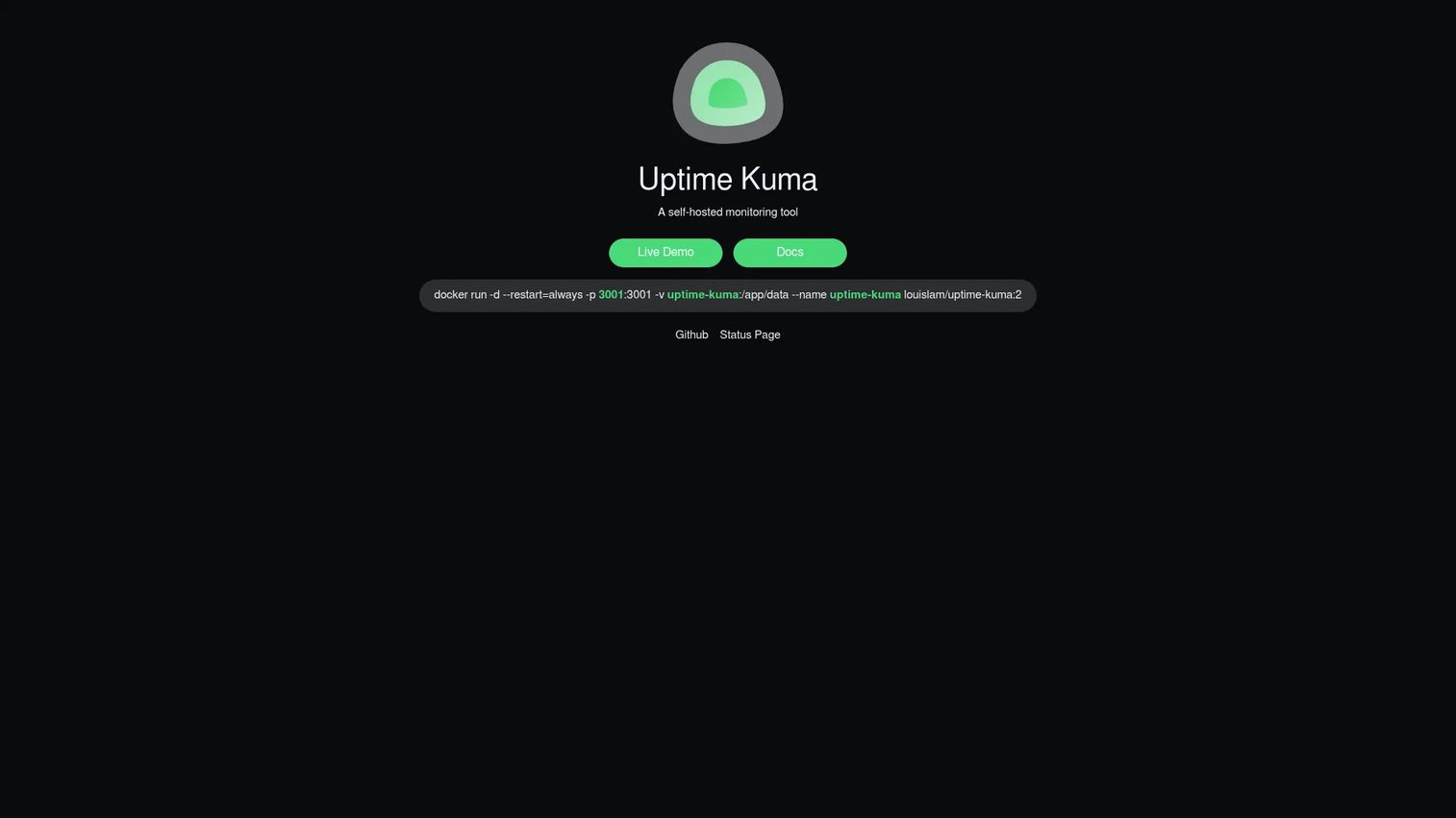 Uptime Kuma self-hosted status page software