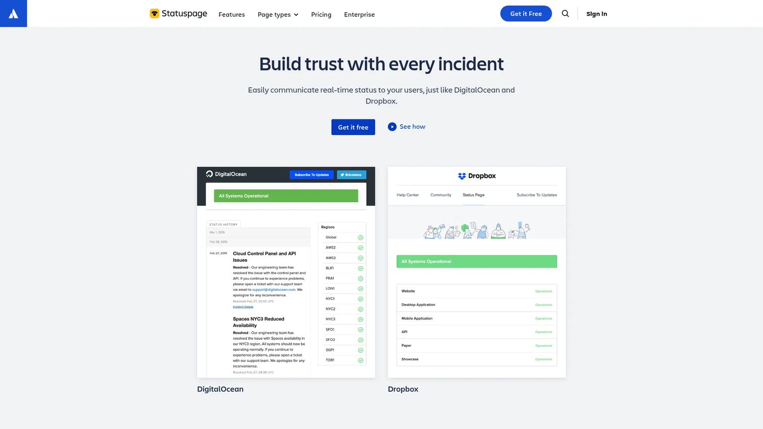 Statuspage status page software