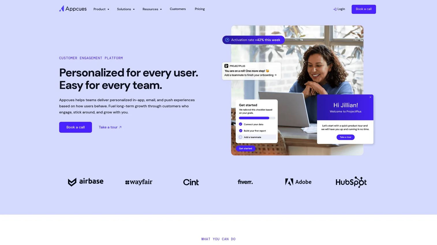 Appcues product experience platform homepage