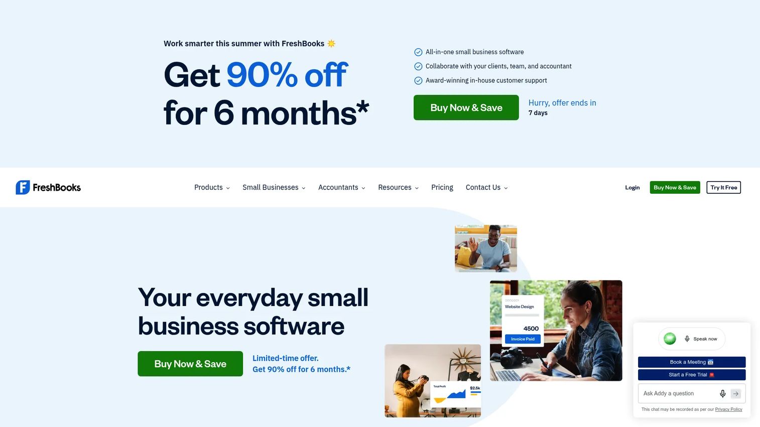 FreshBooks general ledger software interface