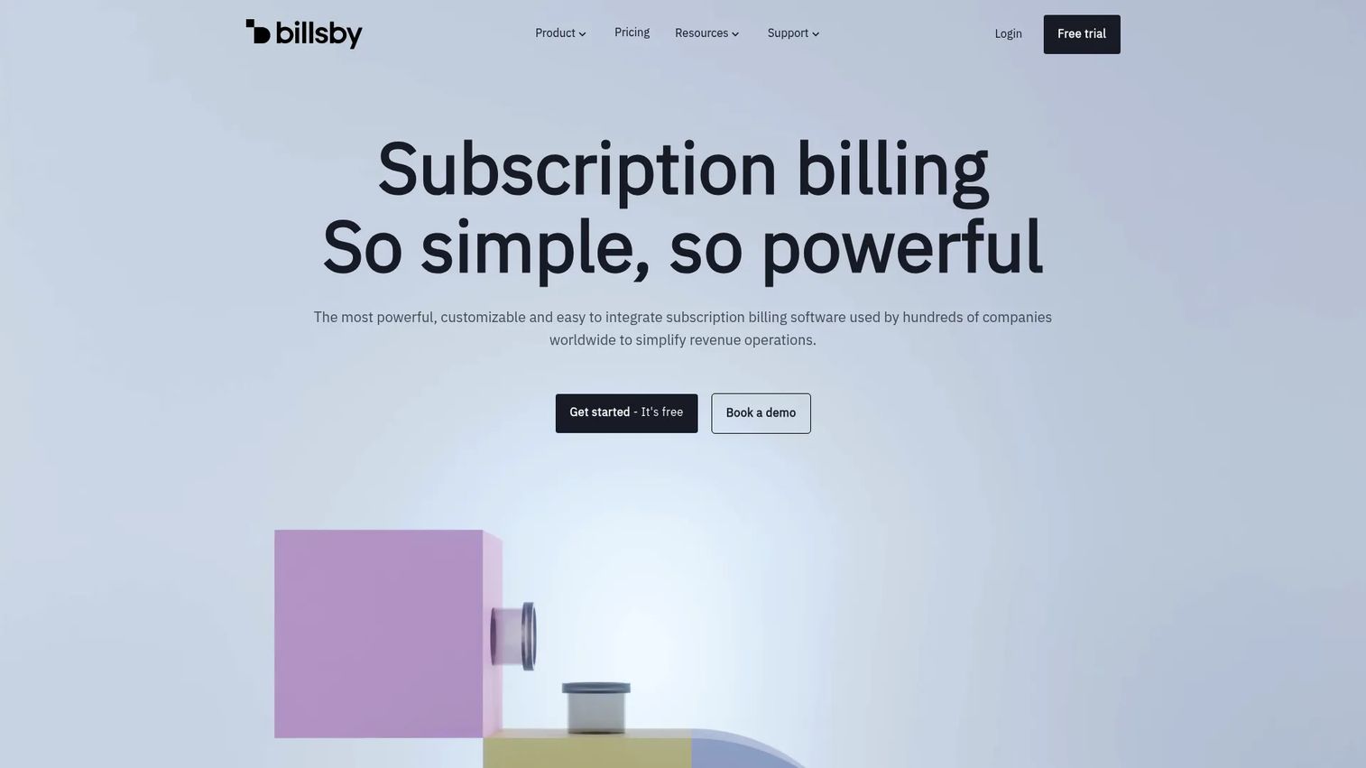 Billsby subscription billing software homepage