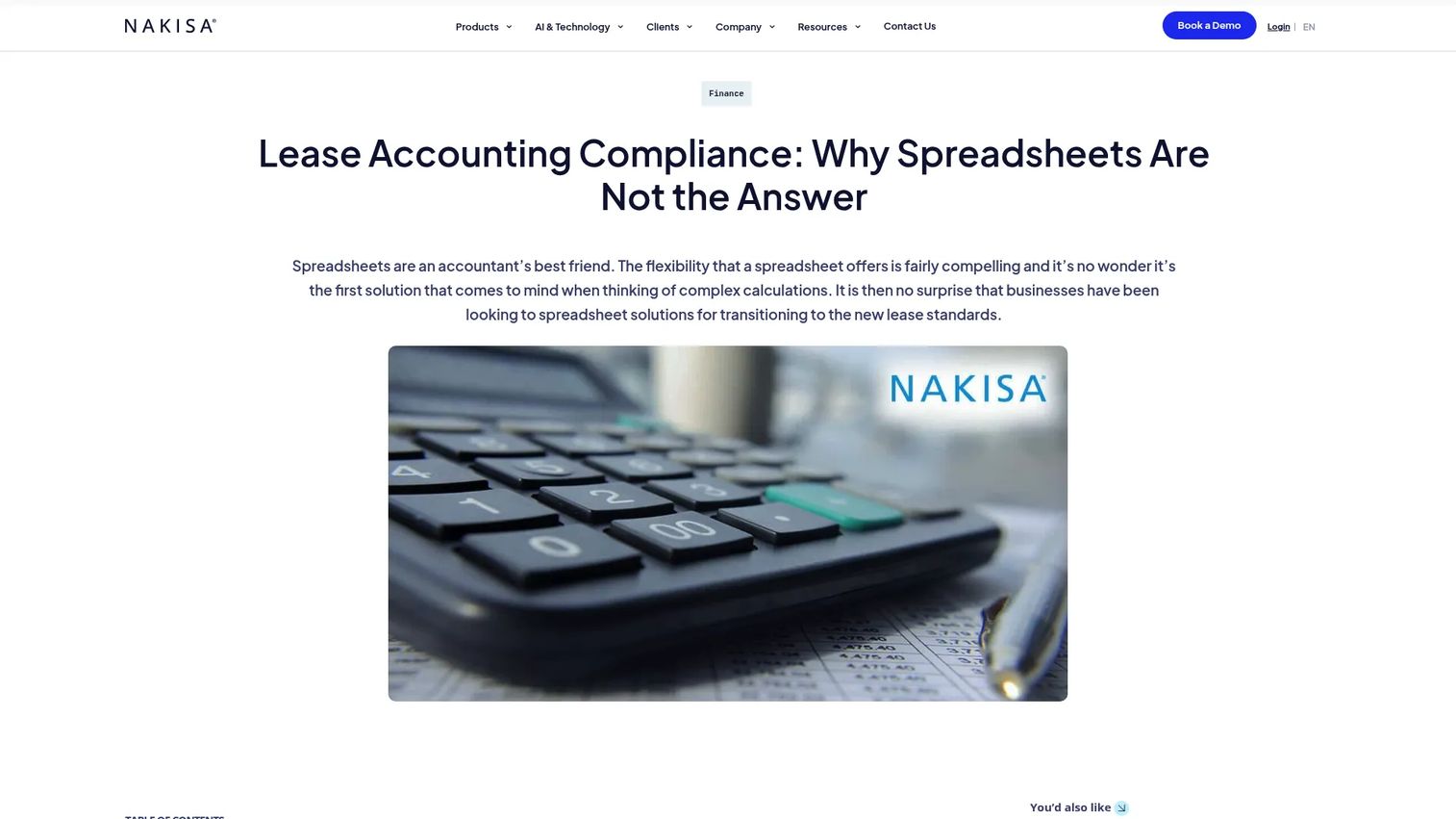 Nakisa Lease Accounting enterprise platform interface