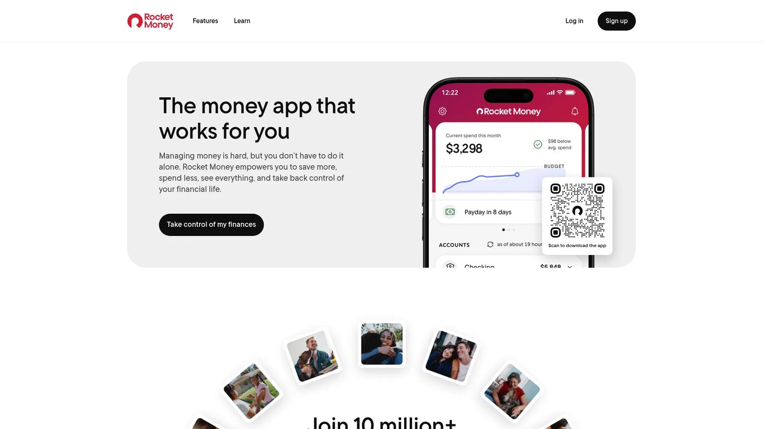 Rocket Money subscription tracking and spending insights dashboard