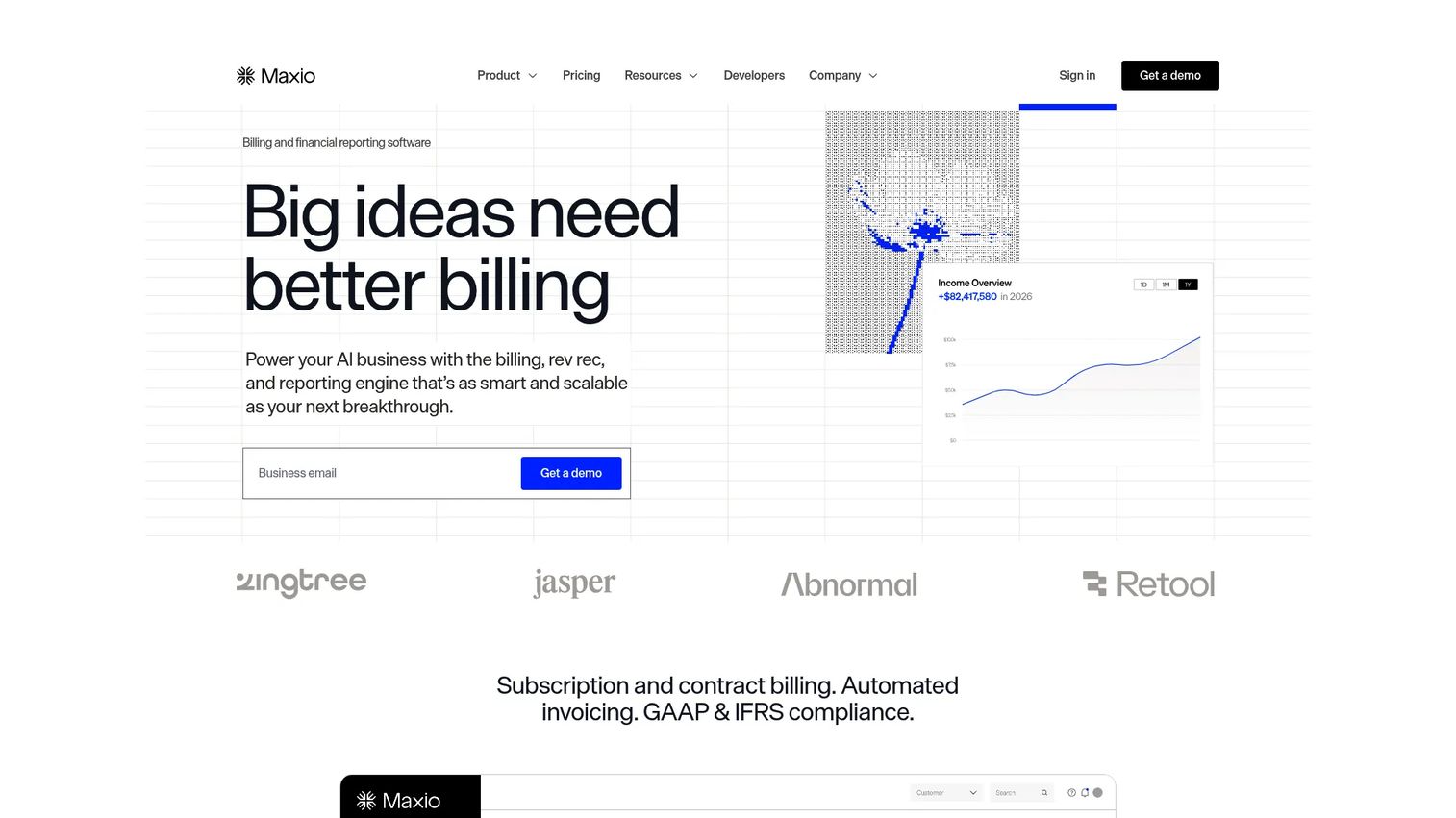 Maxio revenue recognition and billing platform