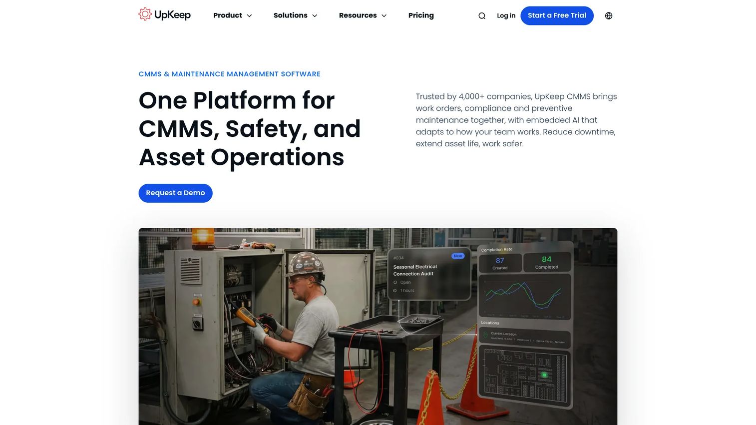 UpKeep maintenance and asset operations software interface