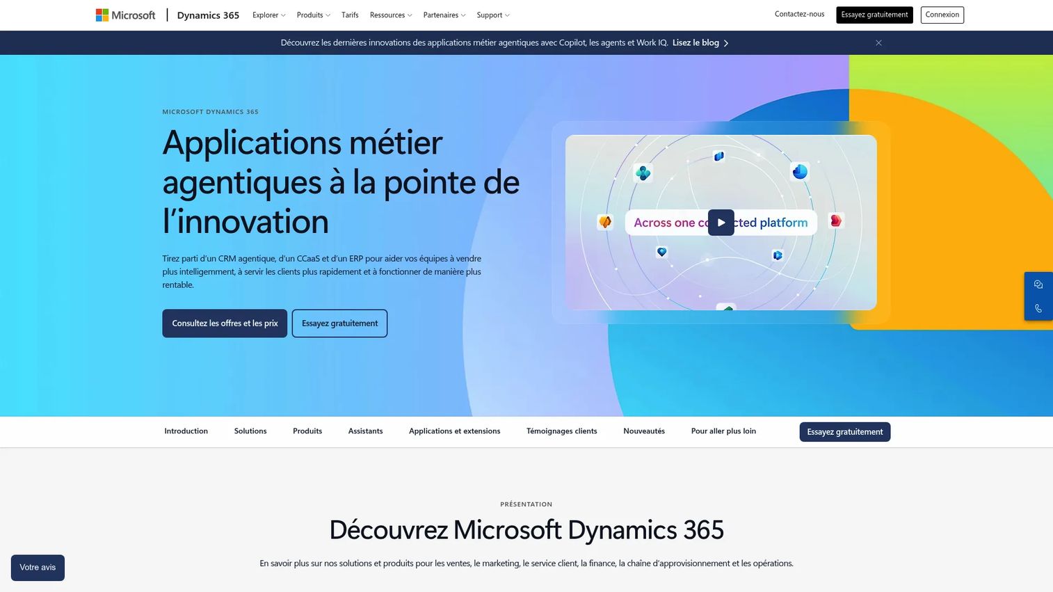Microsoft Dynamics 365 product interface