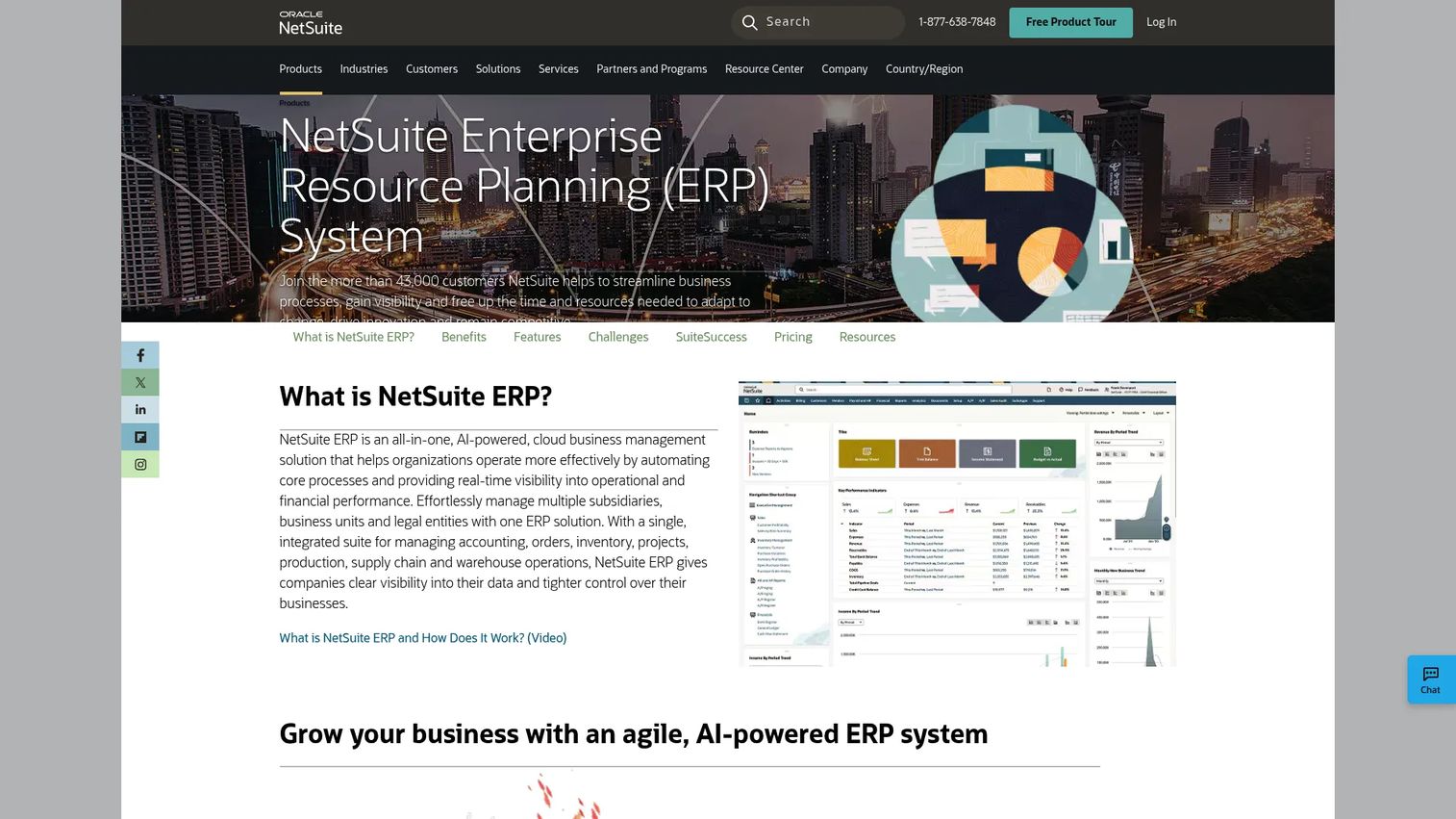 Oracle NetSuite ERP product interface