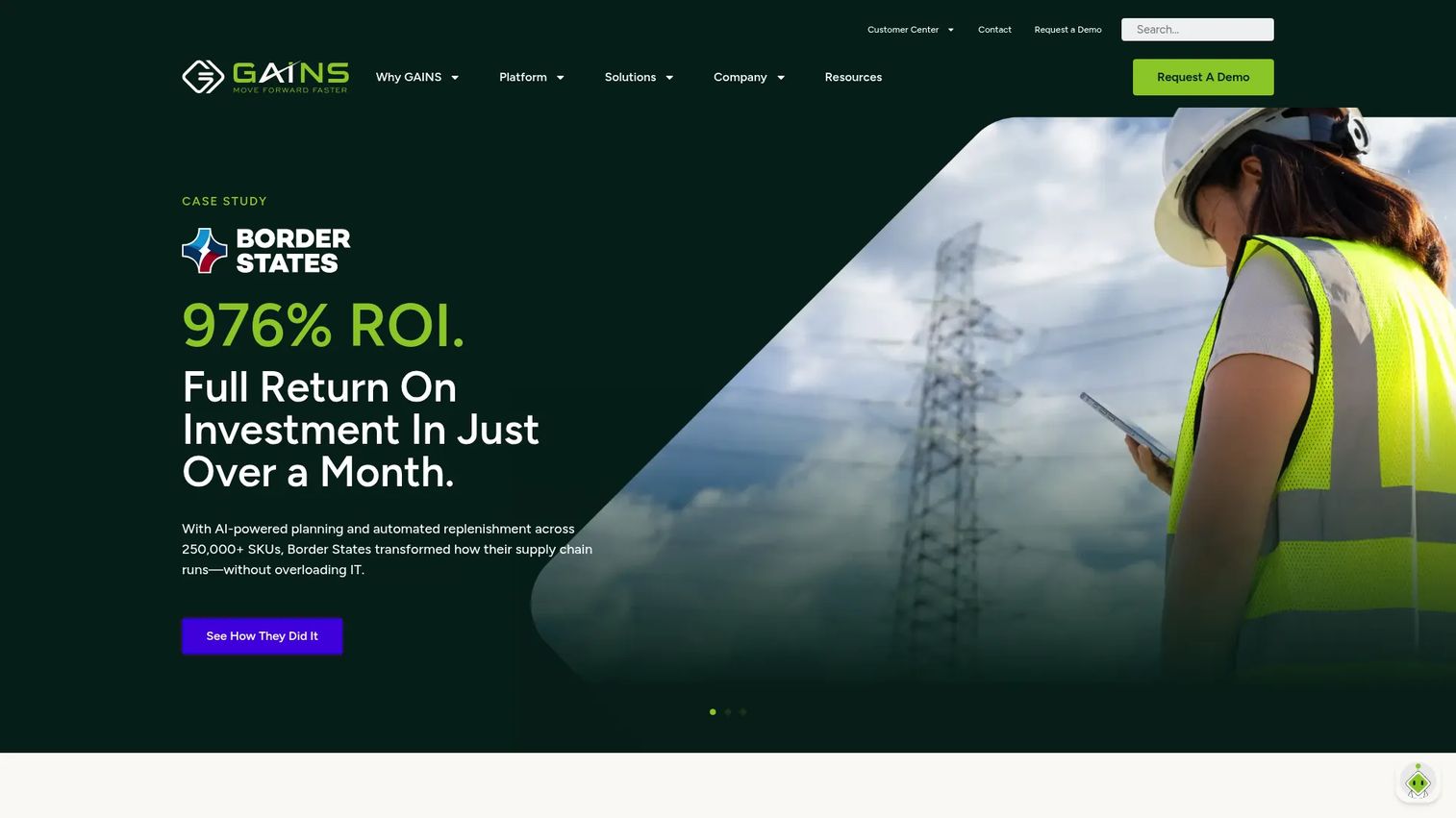 GAINS inventory optimization and supply chain planning software homepage