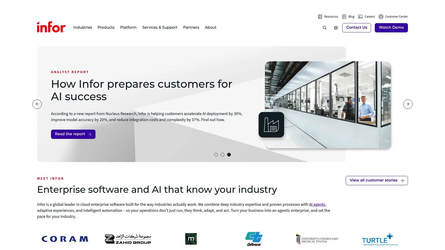 Infor CloudSuite Distribution ERP homepage